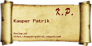 Kasper Patrik névjegykártya